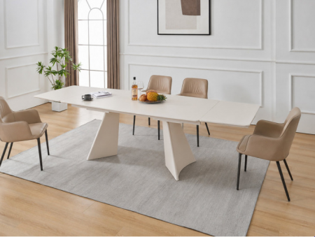 Стіл обідній розкладний INI- BRIXTON CERAMIC 160(240)*90 світло-сірий /кашемир  