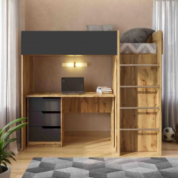 Кровать - комната VRN- "Bedroom 3" + письменный стол, корпус «Дуб ТАХО»