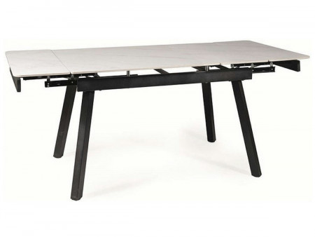 Комплект обеденный SIGNAL: керамический стол John (белый) + 4 стула Tom Velvet(серый)
