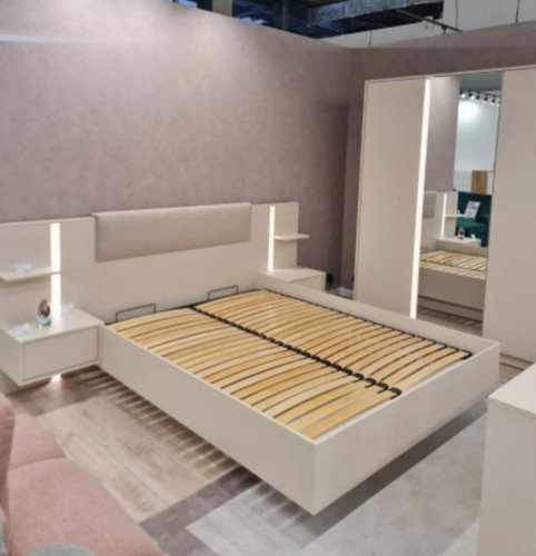 Кровать с прикроватными тумбочками Perfect Home Даст / Dast C Беж