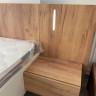 Кровать Perfect Home 3Д / 3D 160 двуспальная с прикроватными тумбами и подсветкой Белый/дуб крафт золотой