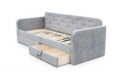 Кровать с двумя ящиками 80х200 см BIO- Софт Малибу (серый) 