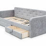 Кровать с двумя ящиками 80х200 см BIO- Софт Малибу (серый) 