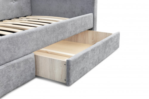 Кровать с двумя ящиками 80х200 см BIO- Софт Малибу (серый) 