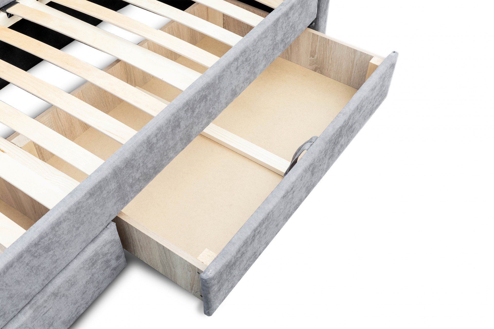 Кровать с двумя ящиками 80х200 см BIO- Софт Малибу (серый) 