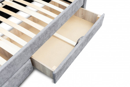 Кровать с двумя ящиками 80х200 см BIO- Софт Малибу (серый) 