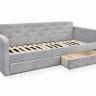 Кровать с двумя ящиками 80х200 см BIO- Софт Малибу (серый) 