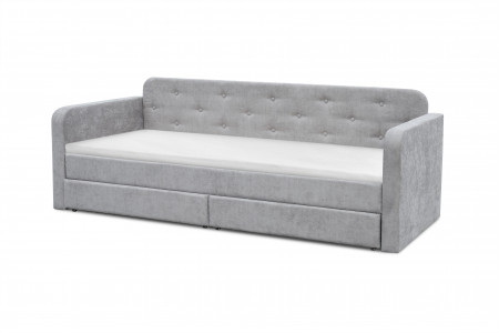 Кровать с двумя ящиками 80х200 см BIO- Софт Малибу (серый) 