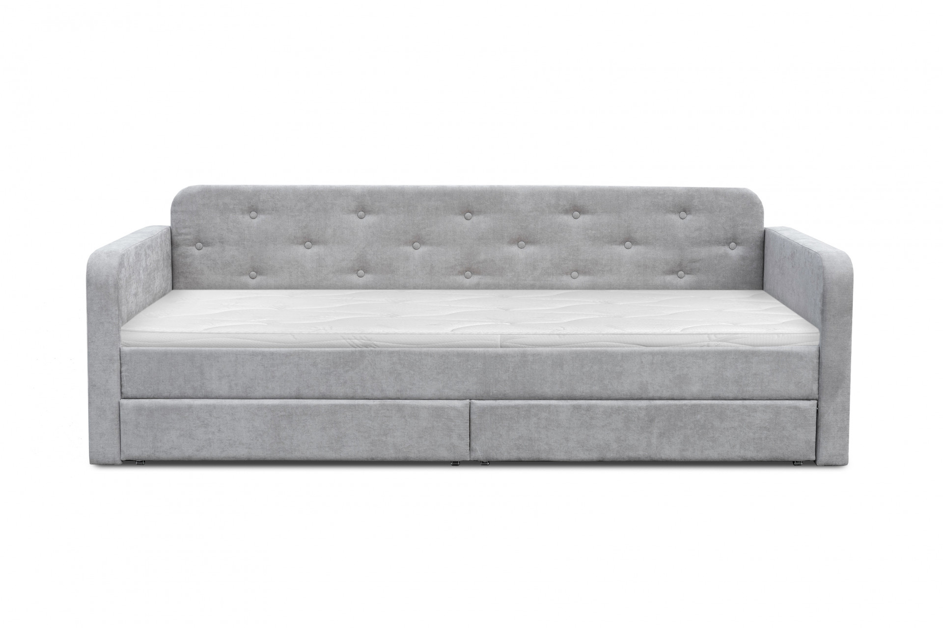 Кровать с двумя ящиками 80х200 см BIO- Софт Малибу (серый) 