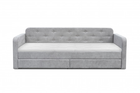 Кровать с двумя ящиками 80х200 см BIO- Софт Малибу (серый) 