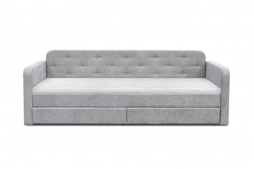 Кровать с двумя ящиками 80х200 см BIO- Софт Малибу (серый) 