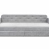 Кровать с двумя ящиками 80х200 см BIO- Софт Малибу (серый) 