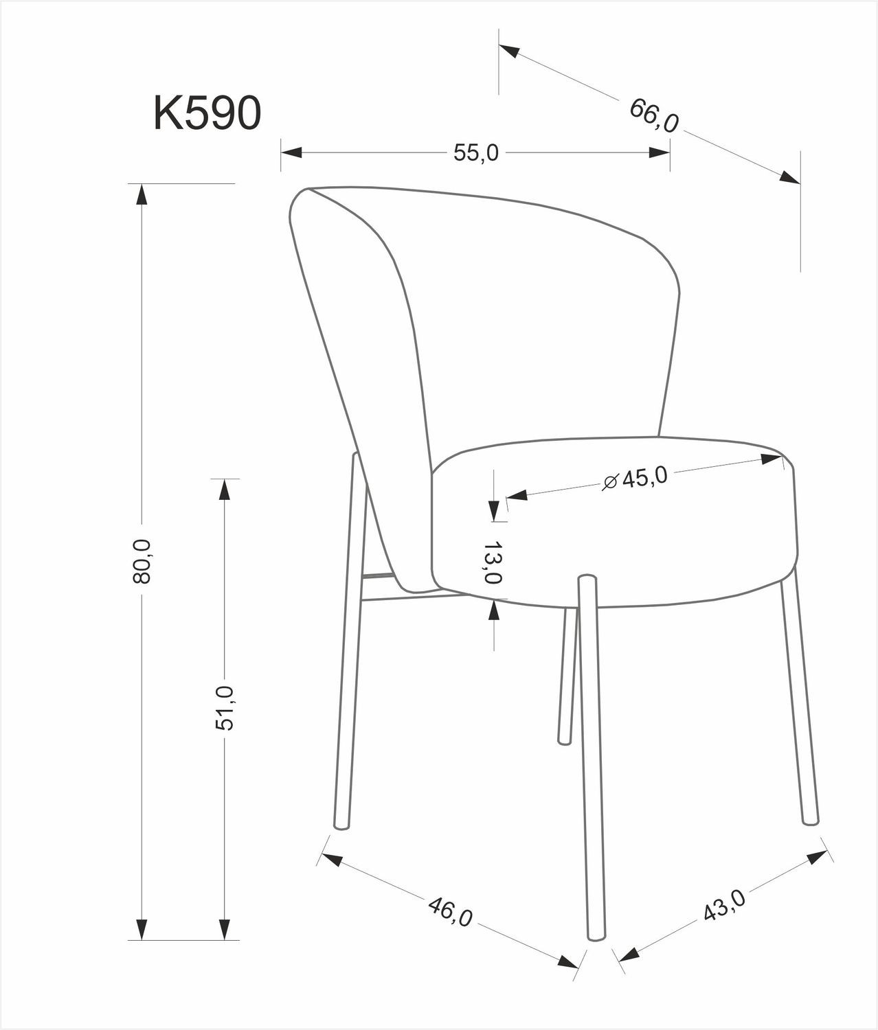 Стул HALMAR K-590 серый