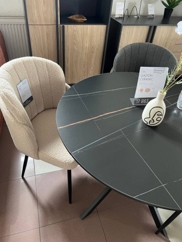 Стол SIGNAL Gaston CERAMIC 100(135)*100 черный / черный 