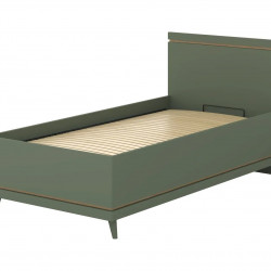 Кровать односпальная с газовым подьемником Helvetia SCANDI 24D5OH54 (зеленый / дуб)