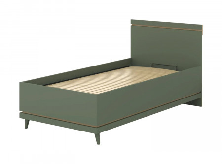 Кровать односпальная с газовым подъемником Helvetia SCANDI 24D5OH54 (зеленый / дуб)