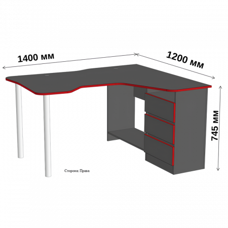 Геймерский компьютерный стол LION- Буст угловой с ящиками Нимфея Альба (белый) (LION-041459)