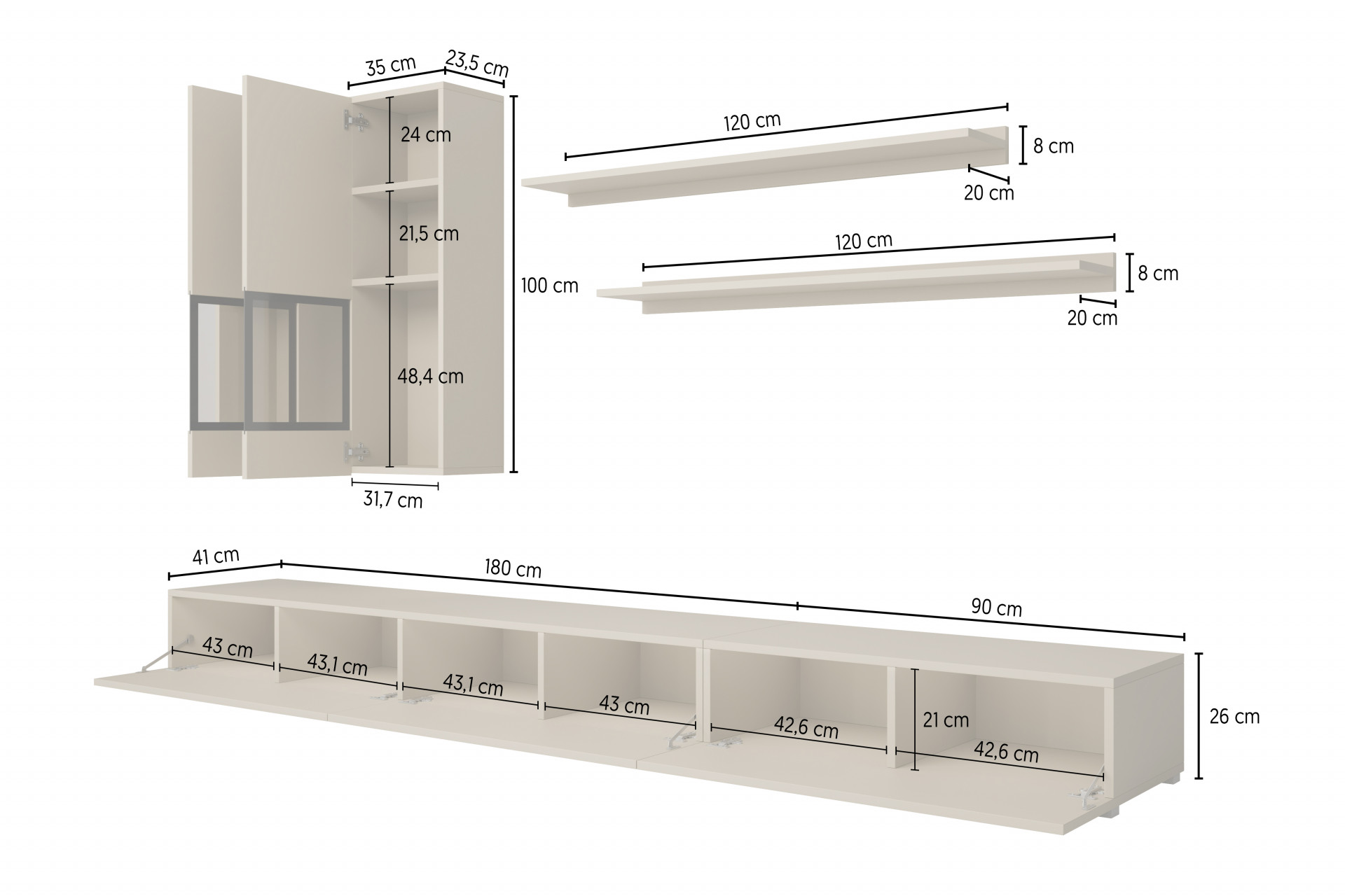 Стенка в гостиную Helvetia BAROS 24N0BM10 (дуб артизан/черный)