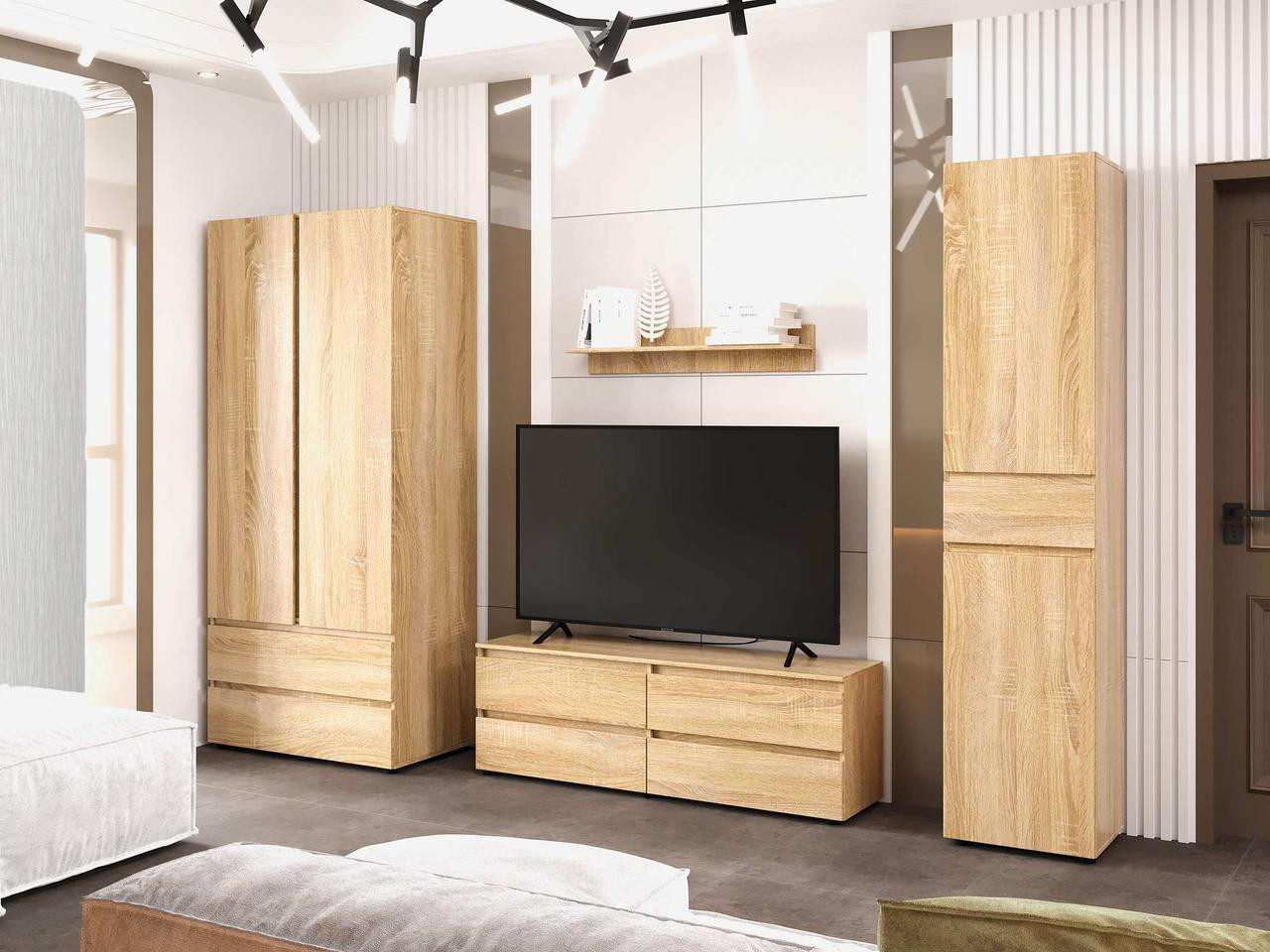 Комплект в гостиную EVR- Лайт-1 дуб Сонома