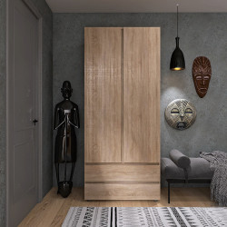 Шкаф распашной на 2 двери и 2 шухляды EVR- Лайт ШЛ-2 дуб Сонома