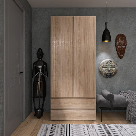 Шкаф распашной на 2 двери и 2 шухляды EVR- Лайт ШЛ-2 дуб Сонома