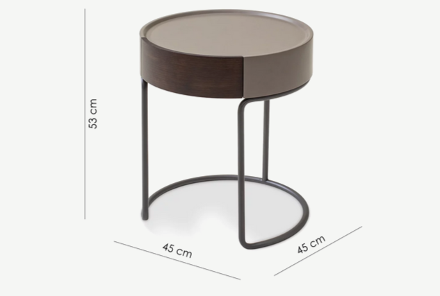 Тумбочка прикроватная 1 ящик CRV- Valerio,Smoky oak matt stone base(коричневый) 