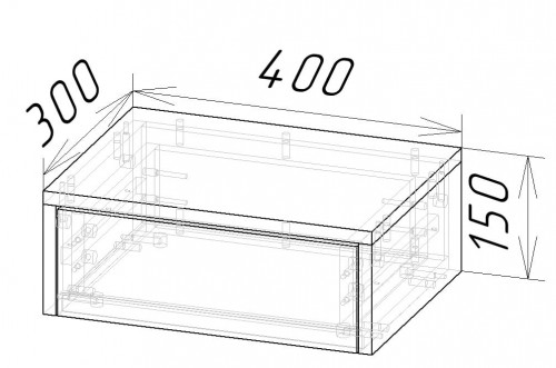 Тумба прикроватная подвесная 15х40х30 см KOD- ТУ-Флай-3