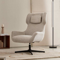 Кресло поворотное Kave Home ZALINA S0900005BF12 (бежевый/черный)