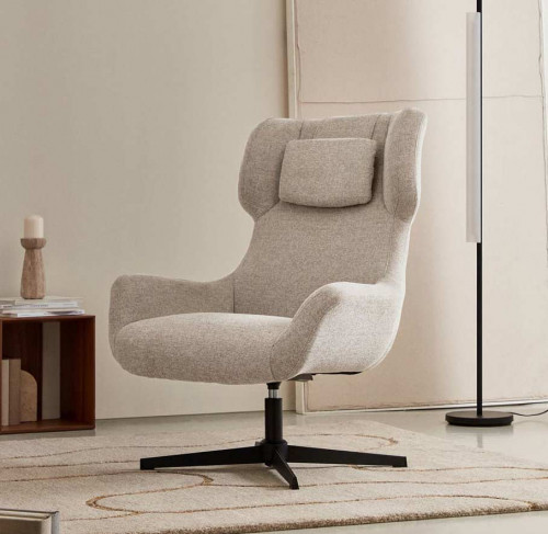 Кресло поворотное Kave Home ZALINA S0900005BF12 (бежевый/черный)