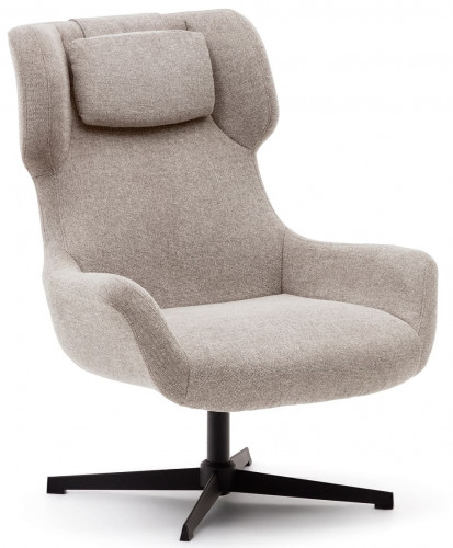 Кресло поворотное Kave Home ZALINA S0900005BF12 (бежевый/черный)
