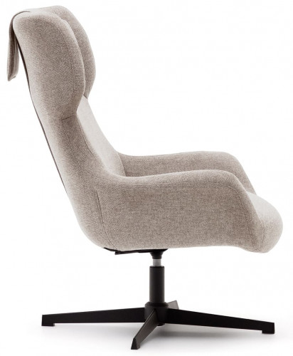 Кресло поворотное Kave Home ZALINA S0900005BF12 (бежевый/черный)