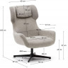 Кресло поворотное Kave Home ZALINA S0900005BF12 (бежевый/черный)