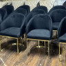 Стул обеденный Art-Deco EXI- Cizgili черный велюр + золотые ножки 