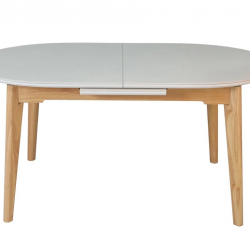 Стол раскладной INI- ALBERTO CERAMIC 160(200)*90 бежевый матовый/дерево
