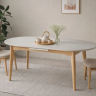 Стол раскладной INI- ALBERTO CERAMIC 160(200)*90 бежевый матовый/дерево