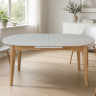 Стол раскладной INI- ALBERTO CERAMIC 160(200)*90 бежевый матовый/дерево