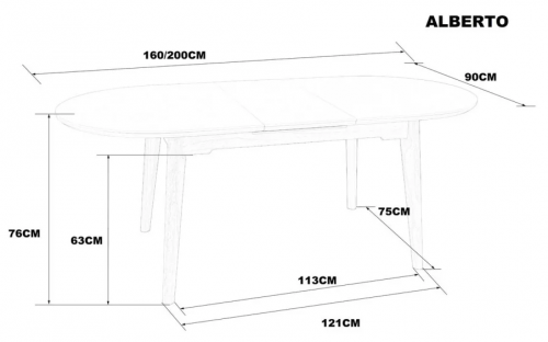 Стол раскладной INI- ALBERTO CERAMIC 160(200)*90 бежевый матовый/дерево