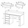 Стол туалетный письменный Perfect Home Ада/Ada 5S/120 с 5 ящиками Кашемир
