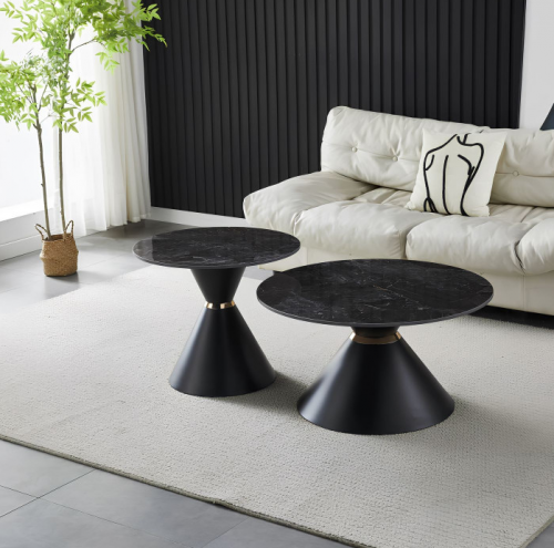 Комплект журнальных столов INI- CAROLINA черный глянец /черный