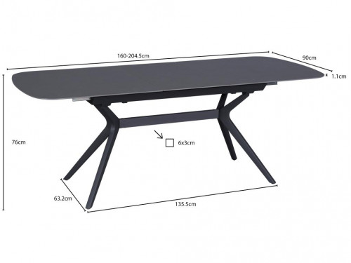 Стол керамический Avn- DELF 160-204x90 Ceramic Grey