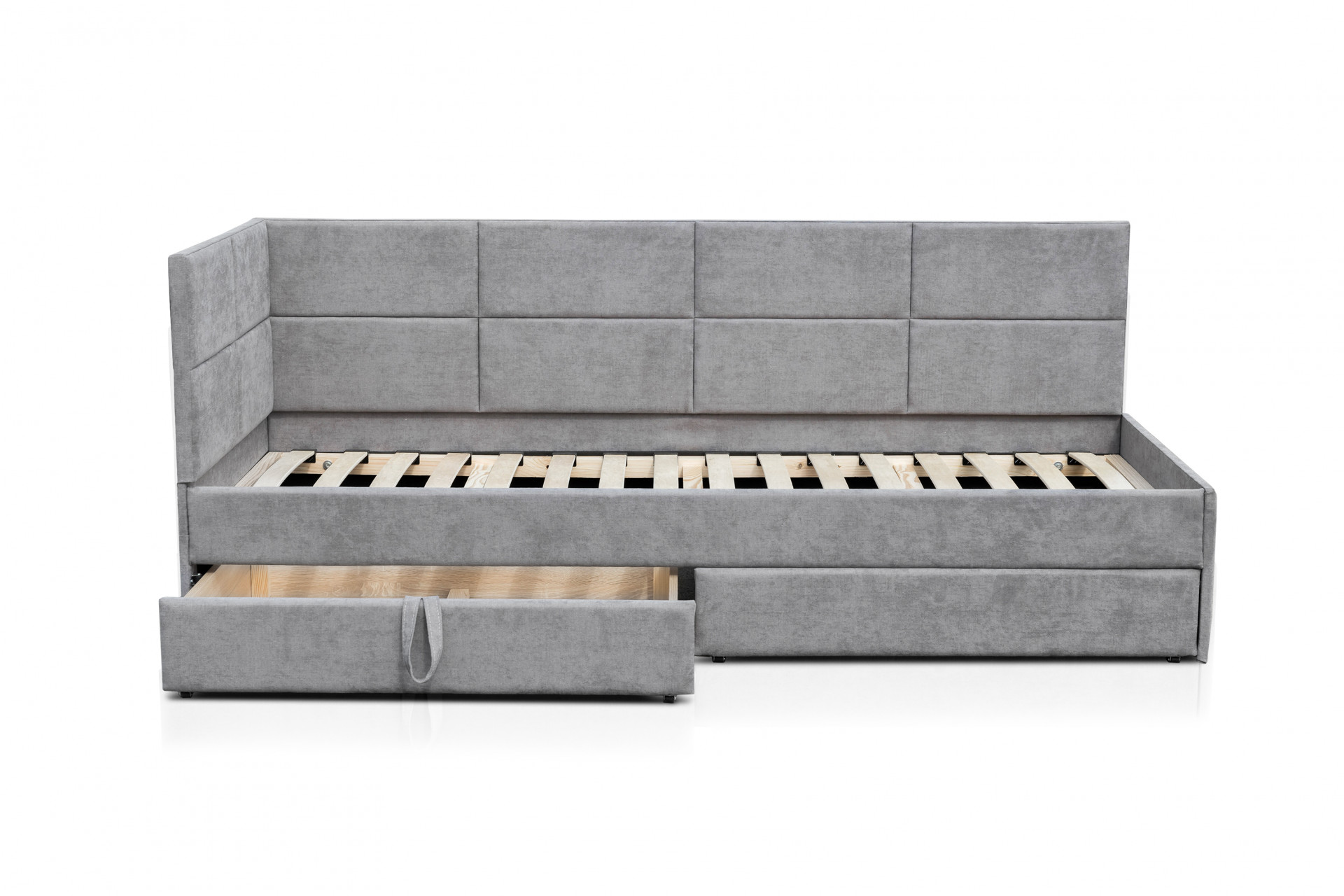 Кровать с двумя ящиками 80х200 см BIO- Софт Камелот (серый) 