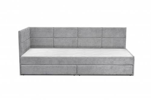Кровать с двумя ящиками 80х200 см BIO- Софт Камелот (серый) 