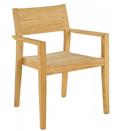 Кресло из дерева Alexander Rose TEA- ROBLE HIGH BACK STACKING SLING ARMCHAIR - CHARCOAL