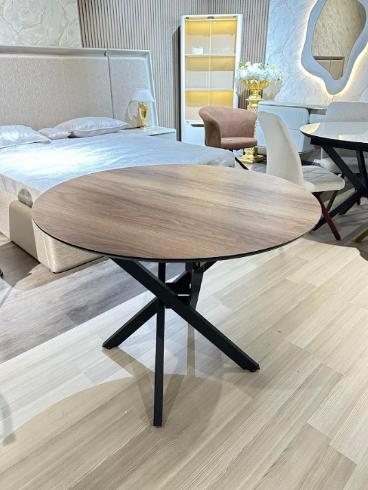 Стол 95/125х95 см Art-Deco EXM- RUTA натуральное дерево МДФ+HPL  