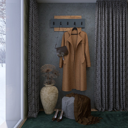 Вешалка в прихожую EVR- Нордик-800 дуб крафт золотой + графит