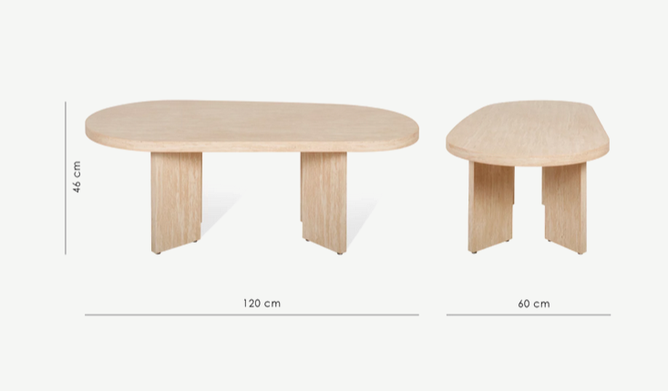 Стол кофейный CRV-Saonara, Travertin 120 см