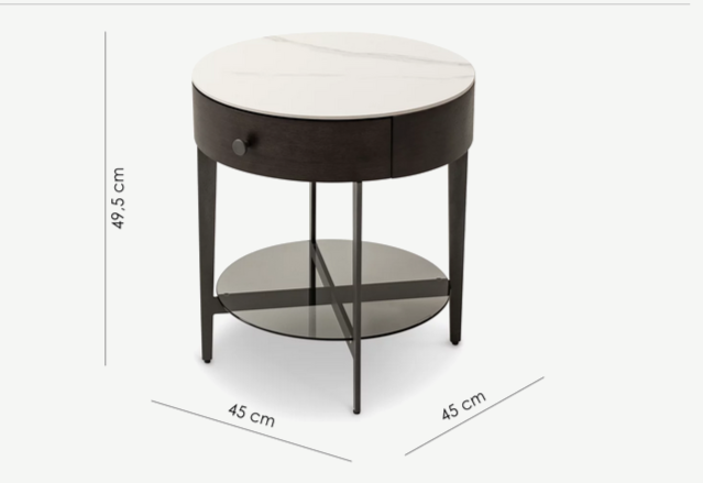 Стол кофейный 1 ящик CRV- York,Smoky oak and white black base(белый)