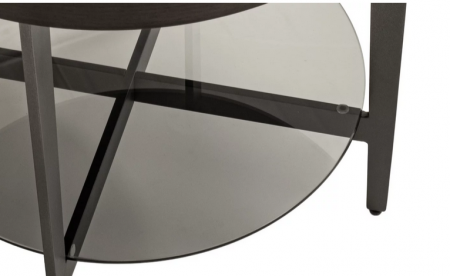 Стол кофейный 1 ящик CRV- York,Smoky oak and white black base(белый)