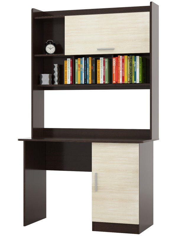 Стол письменный с надстройкой EVR- Школьник-5 венге + дуб молочный