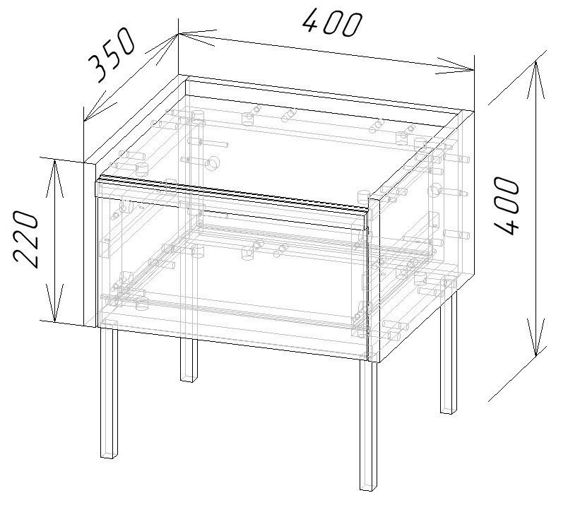 Тумба прикроватная 40х40х35 см KOD- ТУ-Ларго